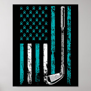 American Sports Flag Stress Awareness Month Golf C Poster