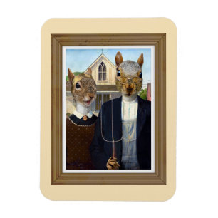 American Squirrel Gothic - funny Magnet