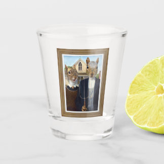 American Squirrel Gothic - funny Shot Glass