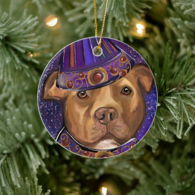 AMERICAN STAFFORDSHIRE   CERAMIC TREE DECORATION (Tree)