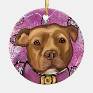 AMERICAN STAFFORDSHIRE   CERAMIC TREE DECORATION