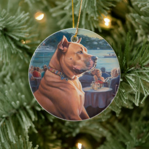 American Staffordshire Christmas Cruise: Pawsome Ceramic Tree Decoration