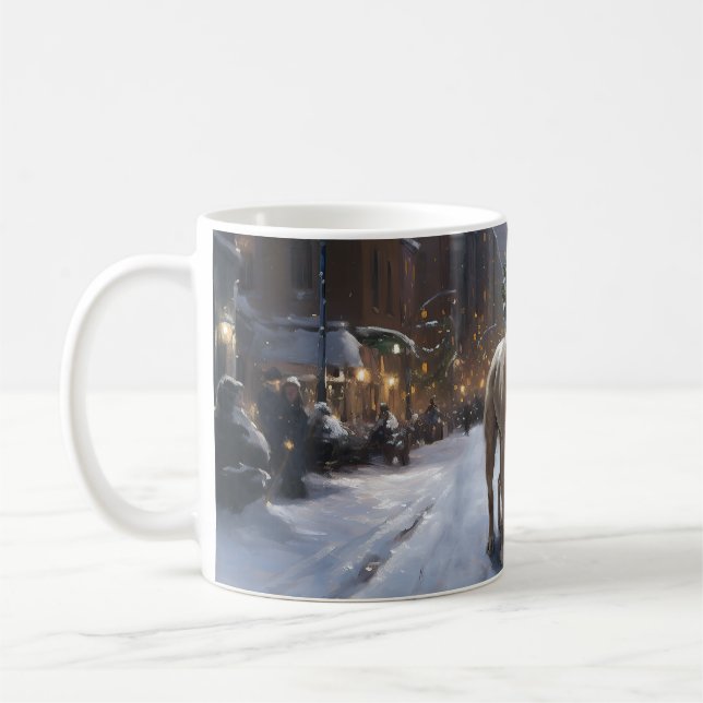 American Staffordshire Christmas Festive Season Coffee Mug (Left)