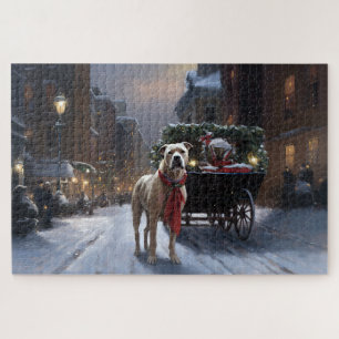 American Staffordshire Christmas Festive Season Jigsaw Puzzle