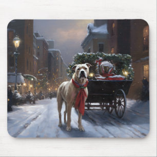 American Staffordshire Christmas Festive Season Mouse Mat