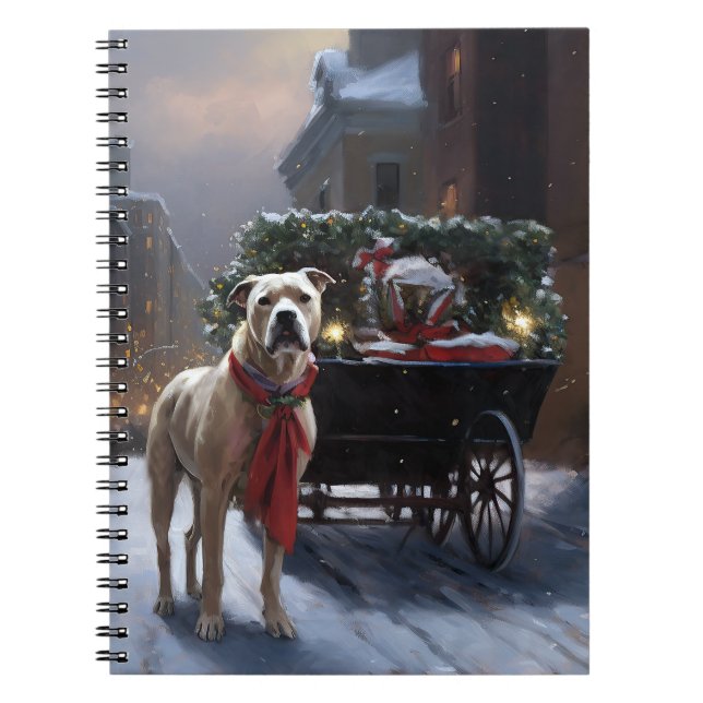 American Staffordshire Christmas Festive Season Notebook (Front)