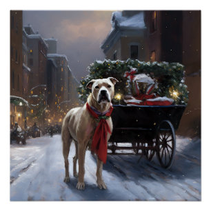 American Staffordshire Christmas Festive Season Poster