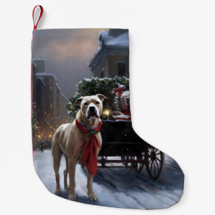 American Staffordshire Christmas Festive Season Small Christmas Stocking