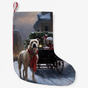 American Staffordshire Christmas Festive Season Small Christmas Stocking