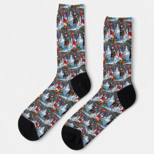 American Staffordshire Christmas Festive Snow Socks