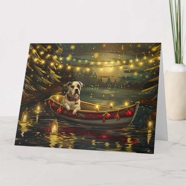 American Staffordshire Christmas Festive Voyage Card (Front)