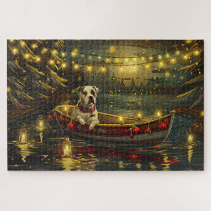 American Staffordshire Christmas Festive Voyage Jigsaw Puzzle