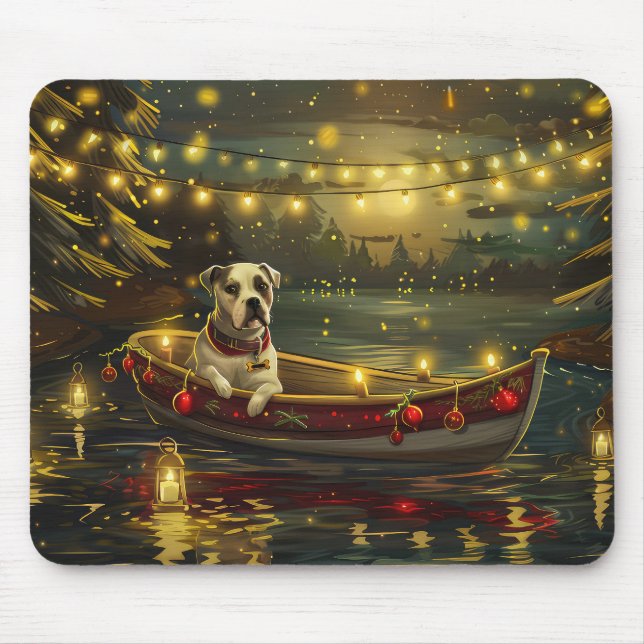 American Staffordshire Christmas Festive Voyage Mouse Mat (Front)