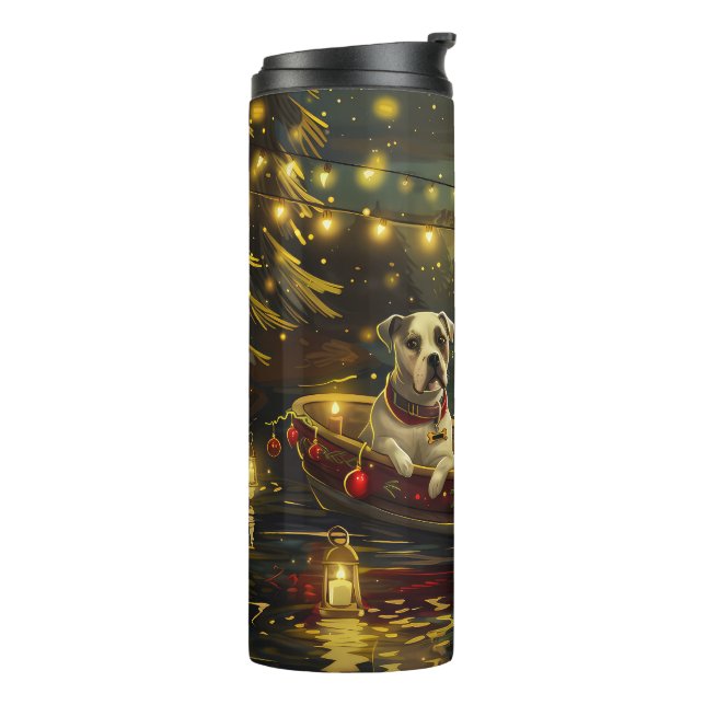 American Staffordshire Christmas Festive Voyage Thermal Tumbler (Rotated Left)