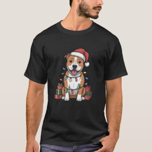American Staffordshire Christmas Funny Dog Lover H T-Shirt