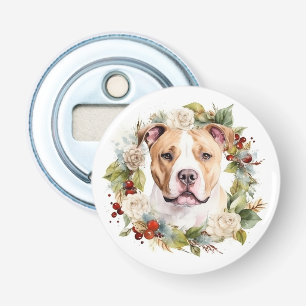 American Staffordshire Christmas Wreath Festive Bottle Opener