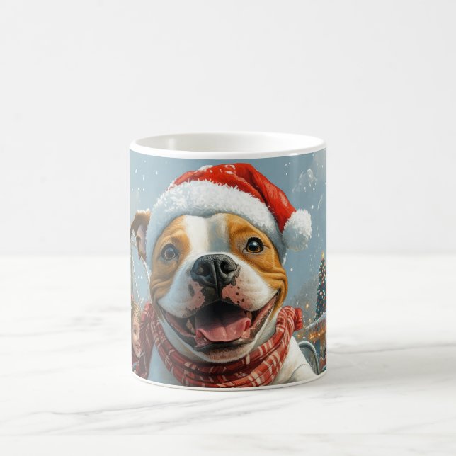 American Staffordshire Dog Christmas Coffee Mug (Center)