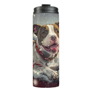 American Staffordshire Dog Christmas Festive  Thermal Tumbler