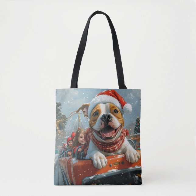 American Staffordshire Dog Christmas Tote Bag (Front)