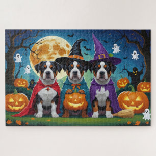 American Staffordshire Dog Pumpkin Halloween Funny Jigsaw Puzzle