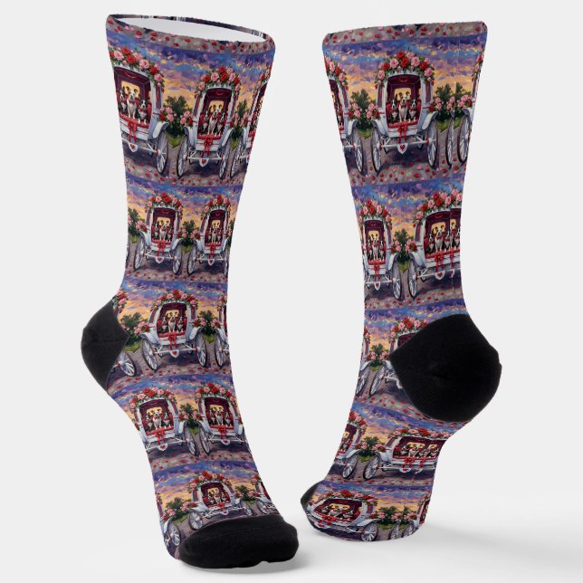 American Staffordshire Dog Valentine's Day Socks (Angled)