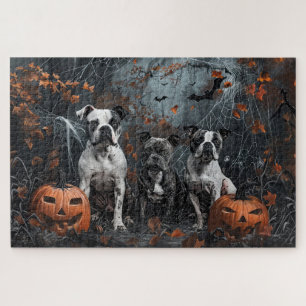 American Staffordshire Halloween Night Doggy  Jigsaw Puzzle