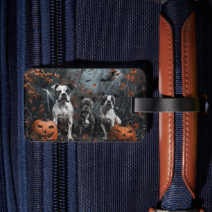 American Staffordshire Halloween Night Doggy  Luggage Tag
