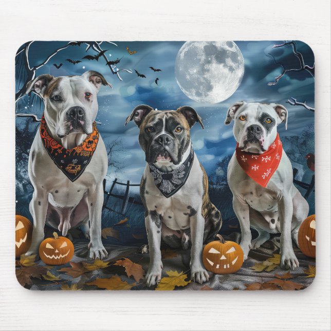 American Staffordshire Halloween Spooky  Mouse Mat (Front)