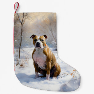 American Staffordshire Let It Snow Christmas  Small Christmas Stocking