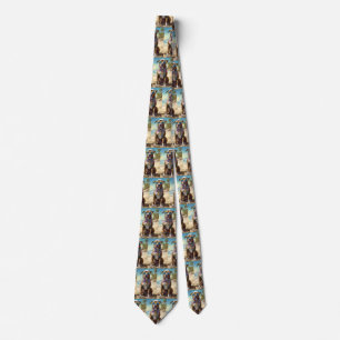 American Staffordshire on Beach,summer gift Tie
