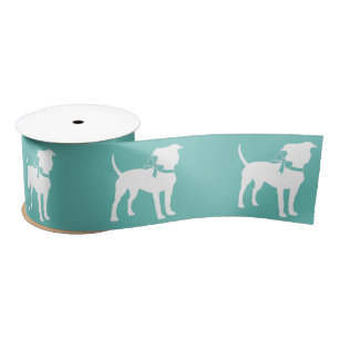 American Staffordshire Pit bull Dog Puppy Satin Ribbon