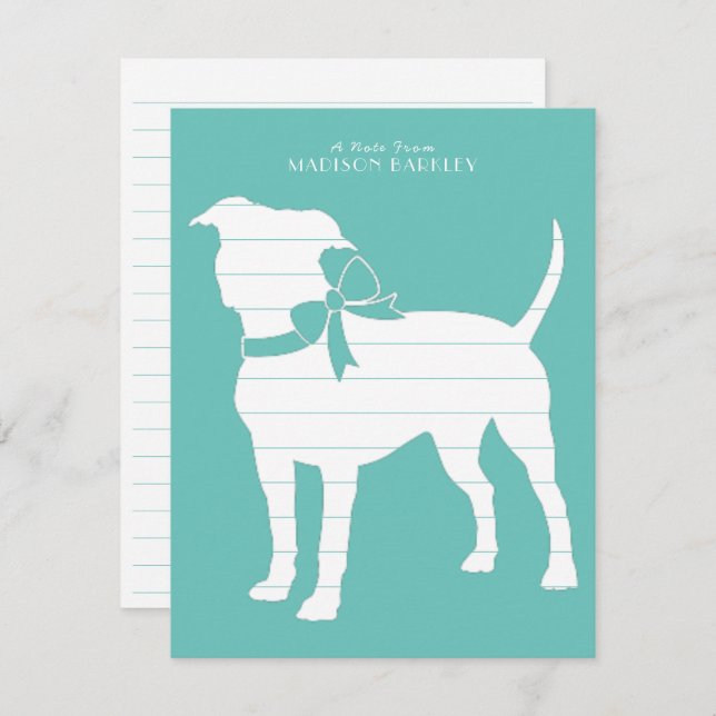 American Staffordshire Pit bull Dog Puppy Thank You Card (Front/Back)