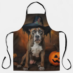 American Staffordshire Pumpkins Halloween Scary Apron