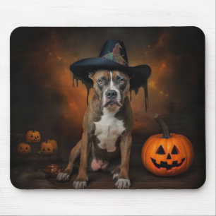 American Staffordshire Pumpkins Halloween Scary Mouse Mat