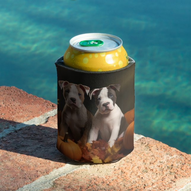 American Staffordshire Puppy Autumn Delight Can Cooler (In Situ Pool)
