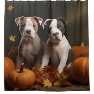 American Staffordshire Puppy Autumn Delight Shower Curtain