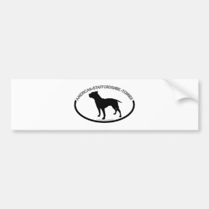 American Staffordshire Silhouette Black Bumper Sti Bumper Sticker