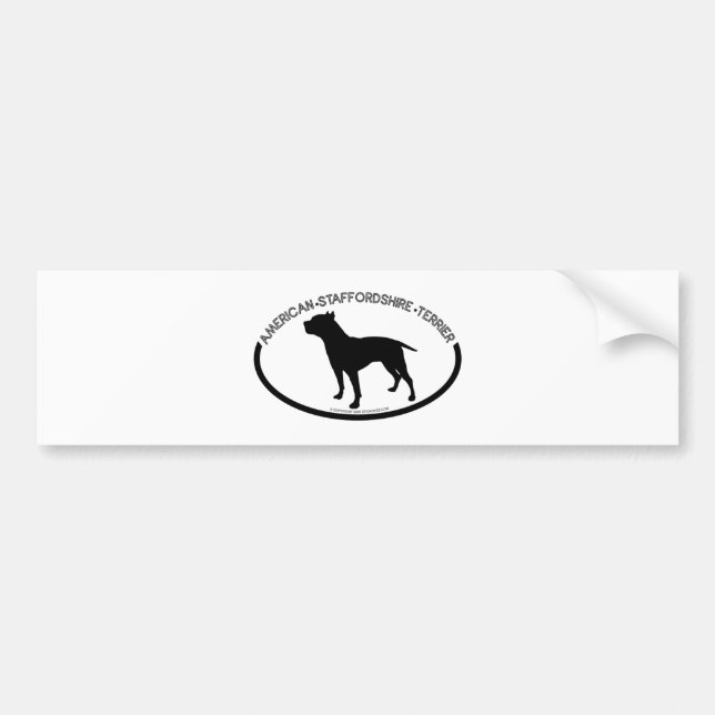 American Staffordshire Silhouette Black Bumper Sti Bumper Sticker (Front)