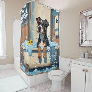 American Staffordshire Sloppy Sleepy Cute Funny Shower Curtain