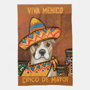 AMERICAN STAFFORDSHIRE      TEA TOWEL