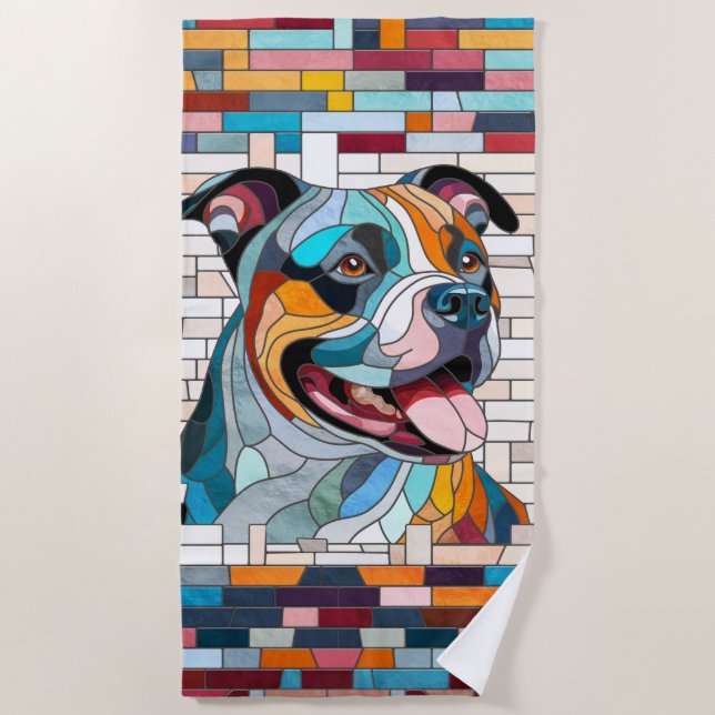American Staffordshire Terrier - Amstaff Beach Towel (Front)