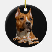 American Staffordshire Terrier - Amstaff Ceramic Tree Decoration (Back)