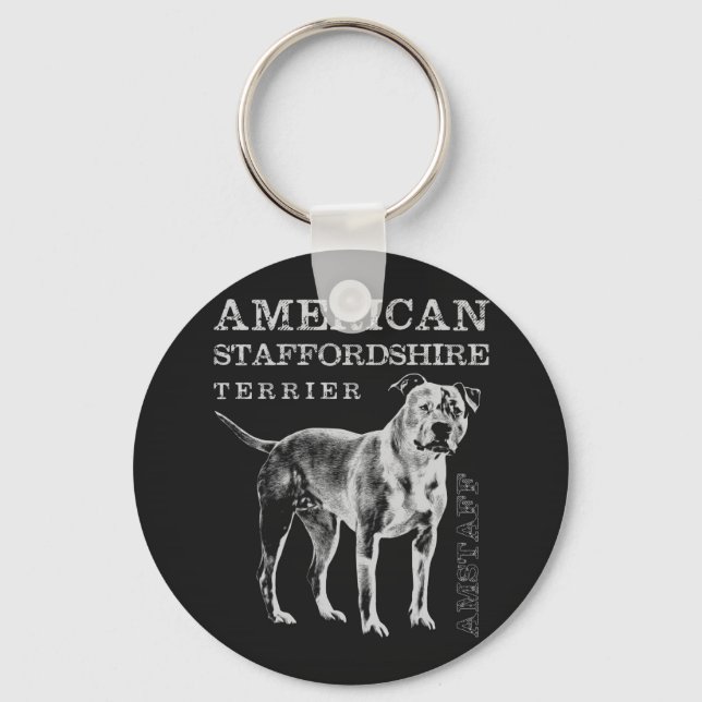 American Staffordshire Terrier - Amstaff Key Ring (Front)