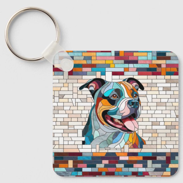 American Staffordshire Terrier - Amstaff Key Ring (Front)