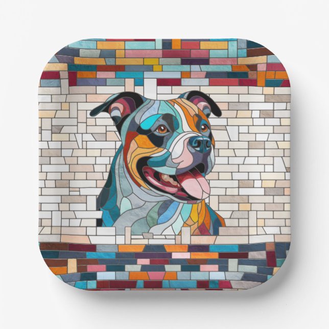 American Staffordshire Terrier - Amstaff Paper Plate (Front)