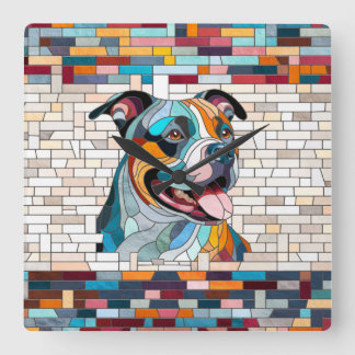 American Staffordshire Terrier - Amstaff Square Wall Clock