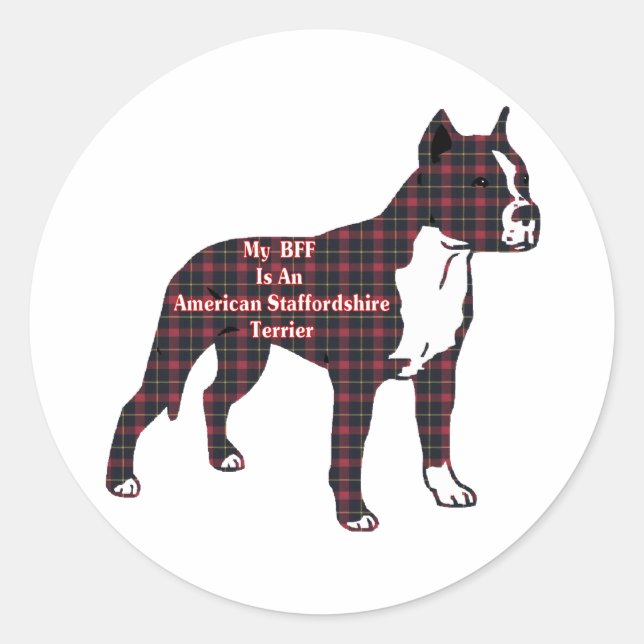 American Staffordshire Terrier BFF Sticker (Front)