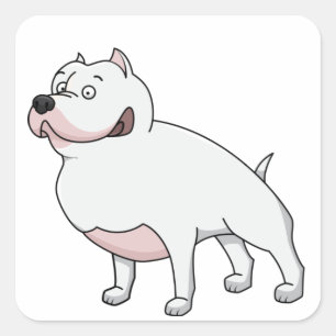 american staffordshire terrier cartoon 2 square sticker