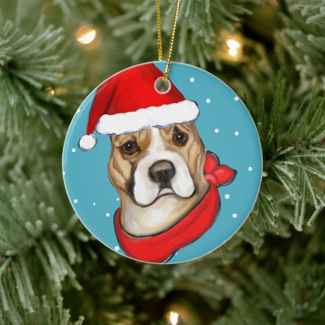 AMERICAN STAFFORDSHIRE TERRIER CERAMIC TREE DECORATION (Tree)
