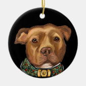 AMERICAN STAFFORDSHIRE TERRIER  CERAMIC TREE DECORATION (Front)